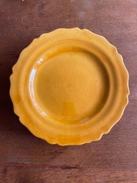 Set of 7 honey-colored plates in glazed clay Pottery Ravel
