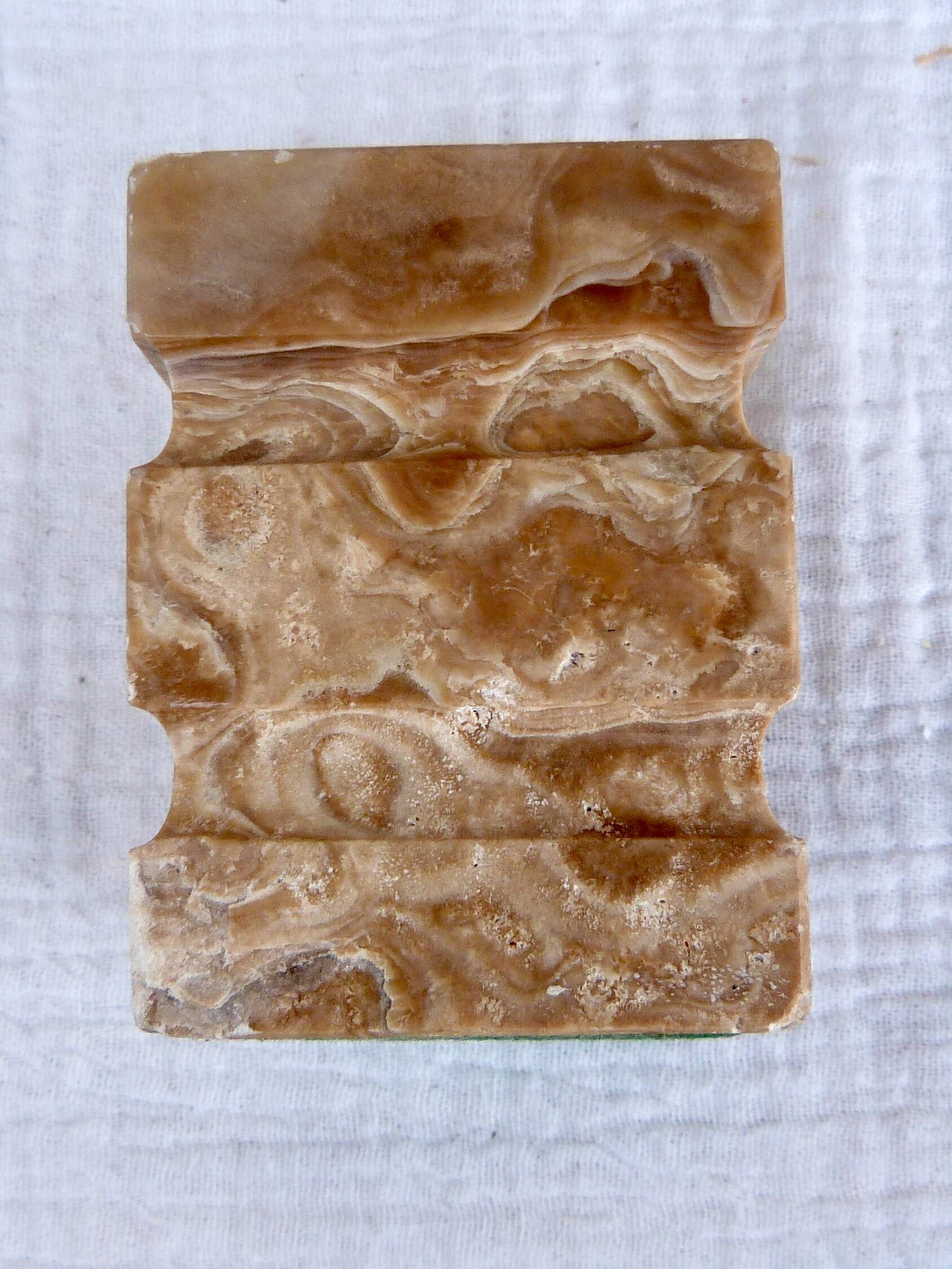 Alabaster ashtray and candle holder
