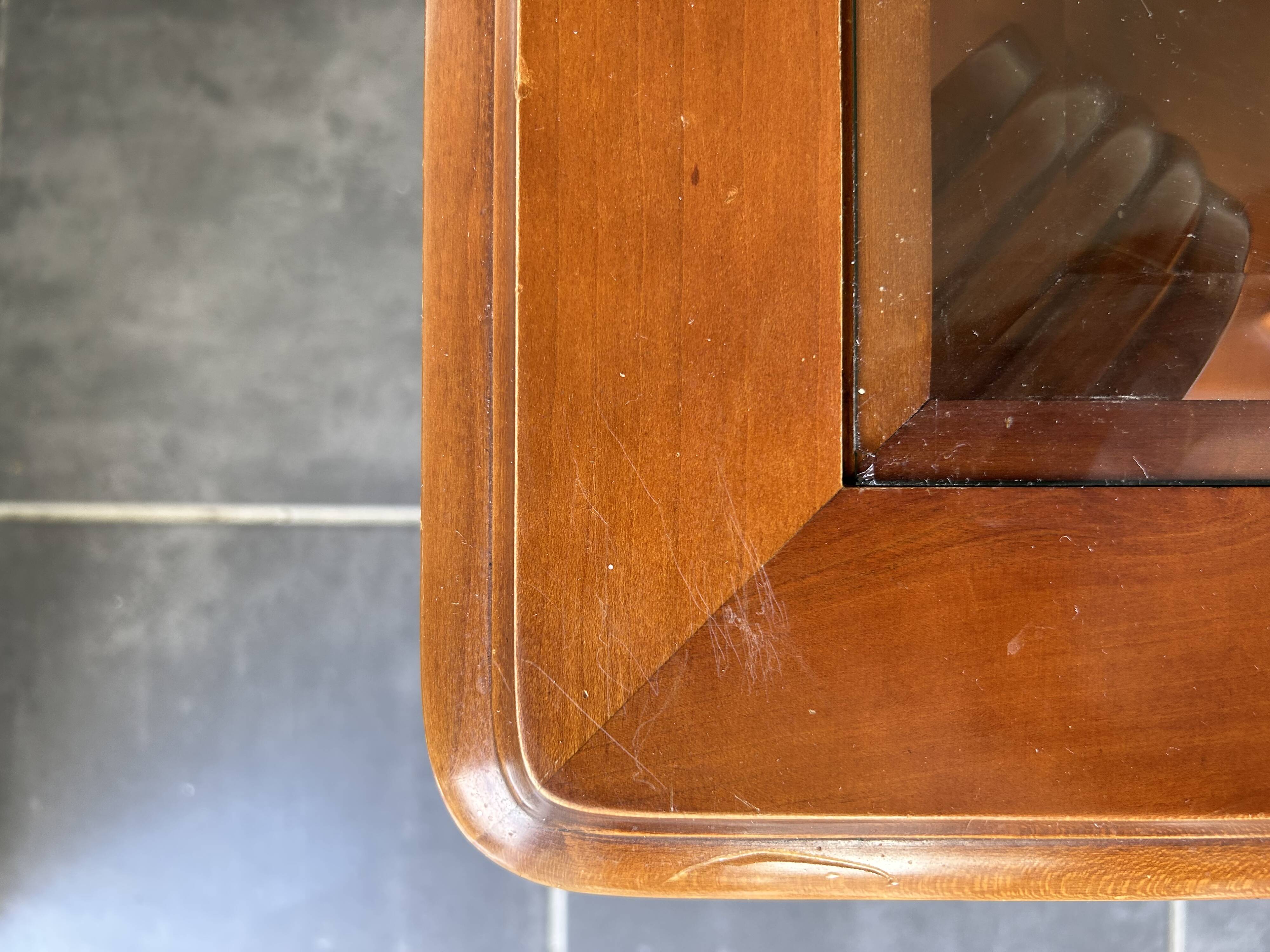 Coffee table in wood and tempered glass Antoine Motard