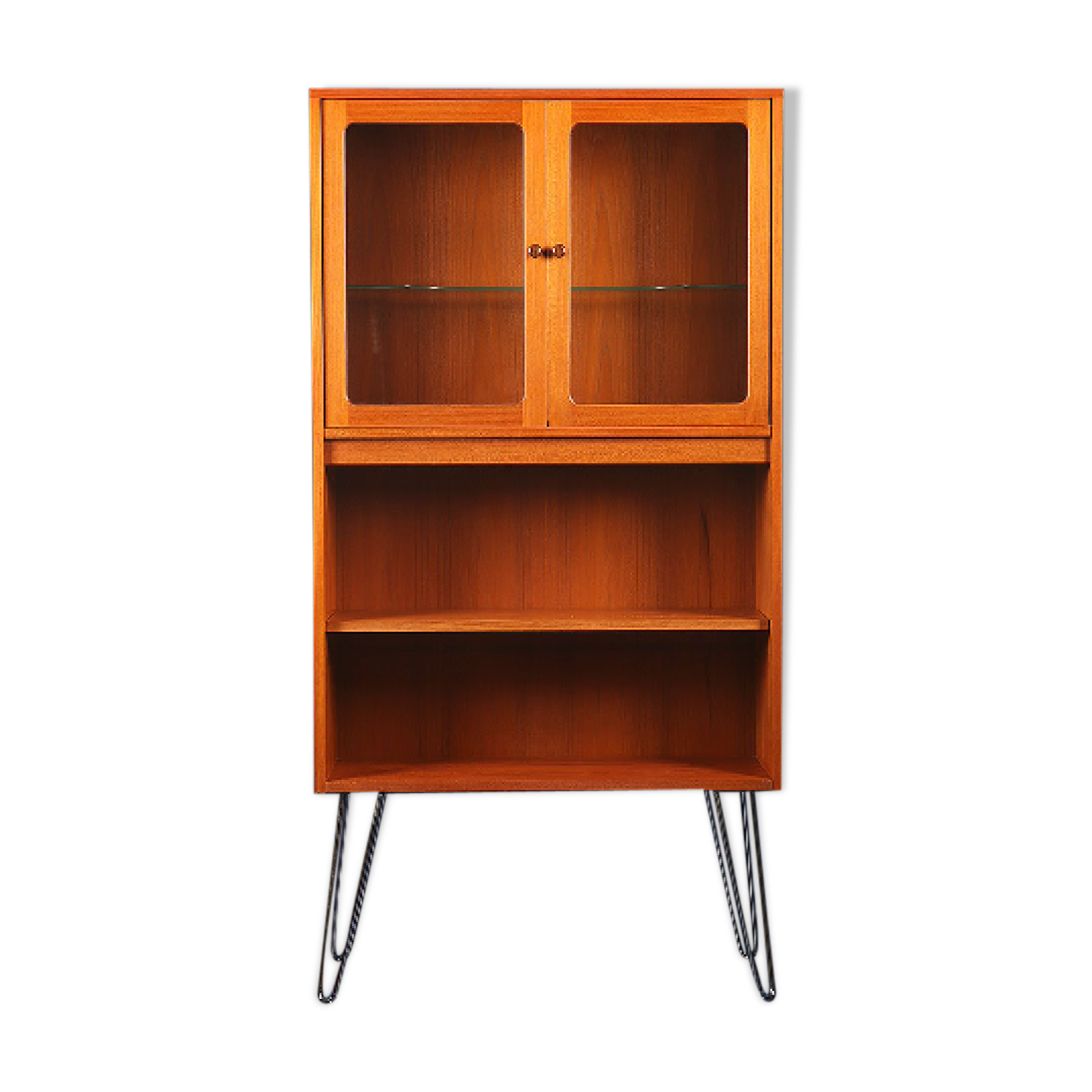 Fresco drinks glass display cabinet on hairpin legs by G-Plan 1970s