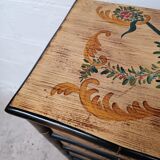 Venetian-style painted wood and bamboo chest of drawers