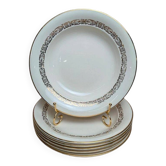 Set of 6 Villeroy & Boch deep plates – vintage gold decoration