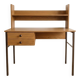 Bureau vintage années 70 en bois avec étagères
