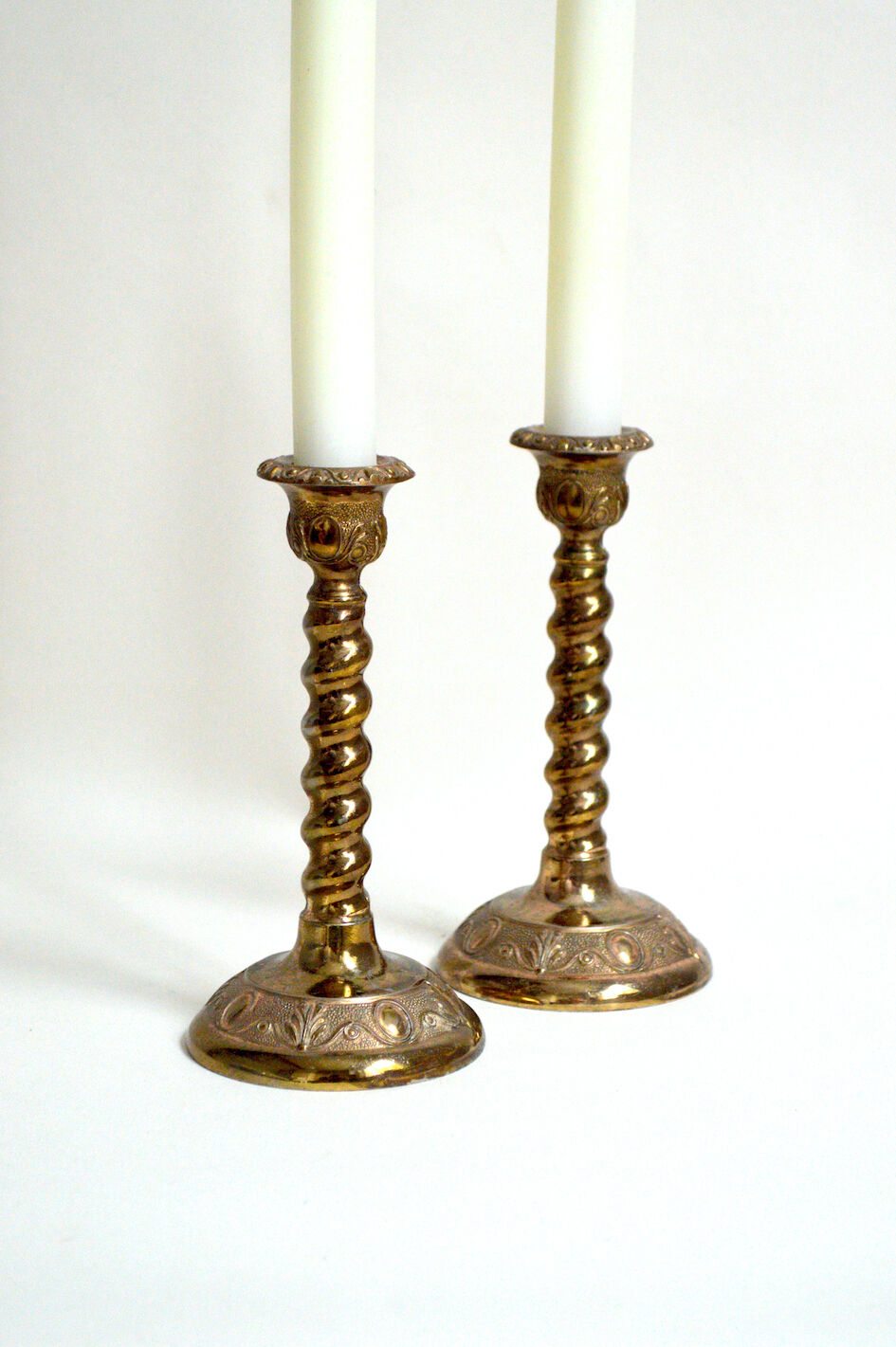 Pair of English candle holders