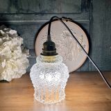 Lampe à poser art déco en globe ancien, lampe vintage artisanale