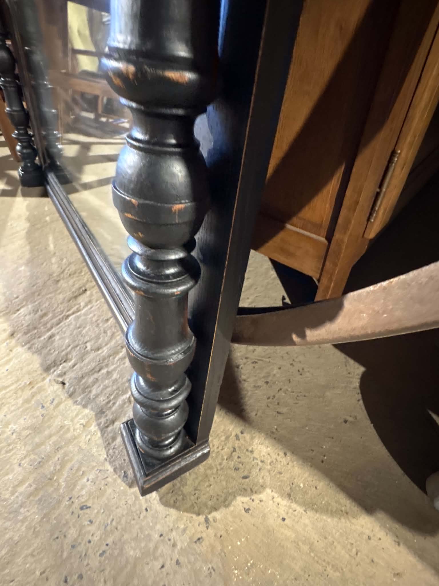Large antique wooden mirror