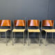 Vintage Italian wicker and chrome dining chairs, 1980s