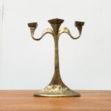 Vintage Brutalist Bronze Candle Holder