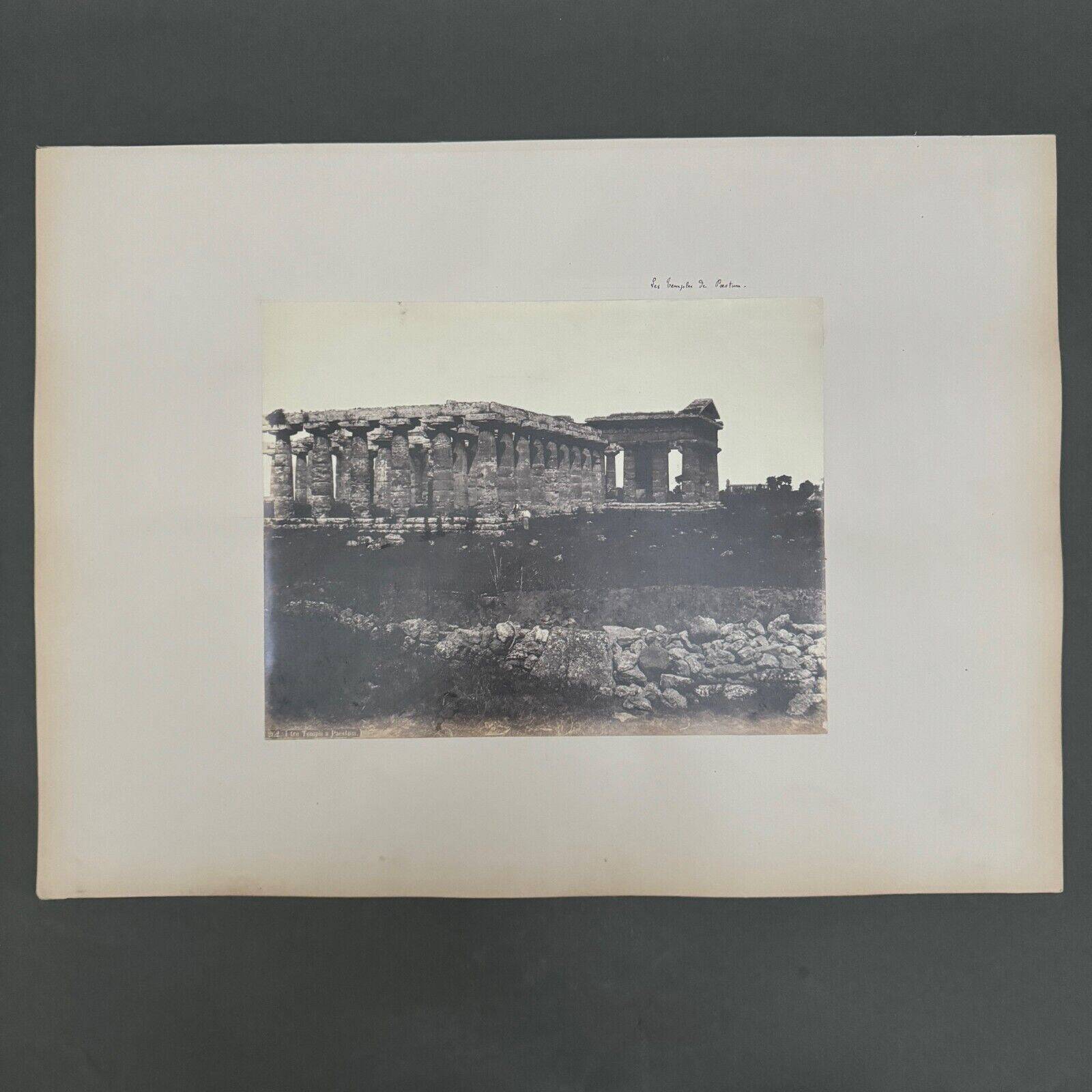 Photo albumine les temples de Paestum XIXe