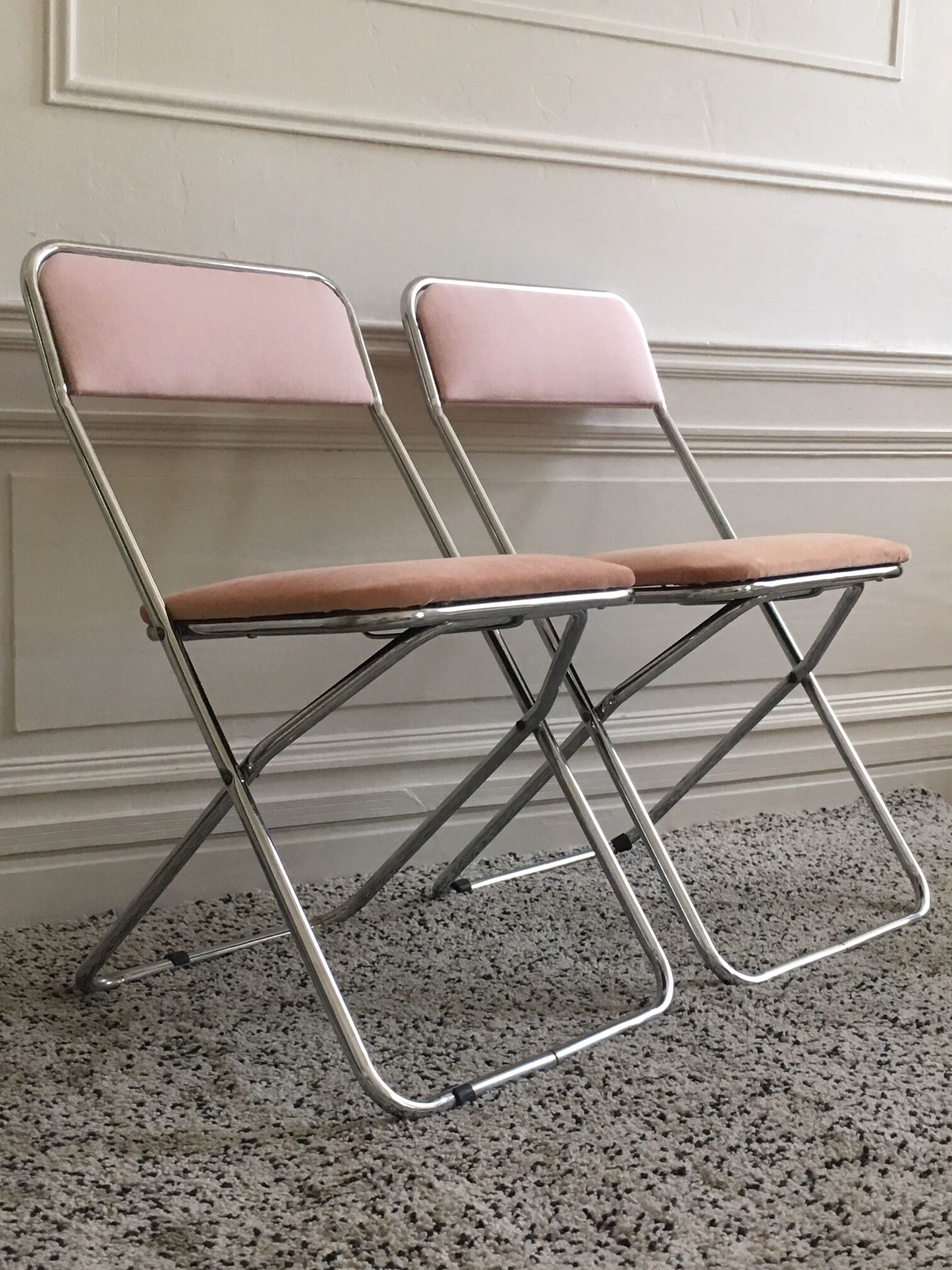 Restored vintage folding chairs