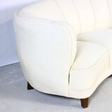 Art Deco Curved Banana Sofa, Denmark 1950s
