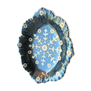 Plat bleu-marine émaillé