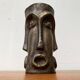 Abstract vase with a brutalist bronze face from the mid-century.