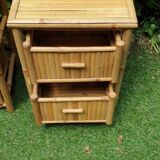 Pair of bamboo bedside tables
