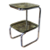 Chrome metal and smoked glass side table.