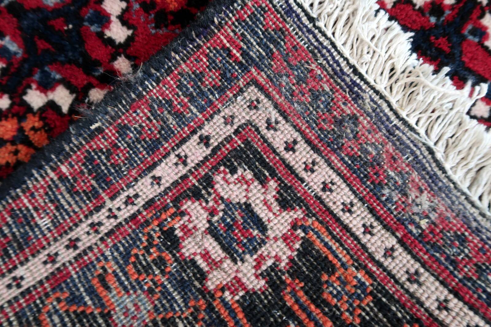 Tapis Vintage Hamadan Fait Main en Laine – Années 1970 – 136 x 205 cm – Rug