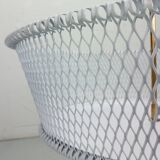 Vintage white metal and brass planter or basked, France 1960s