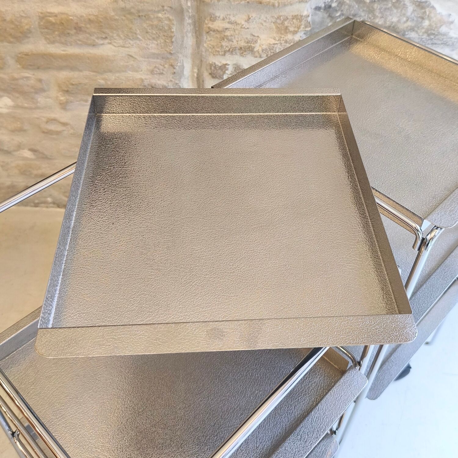 Chrome metal trolley