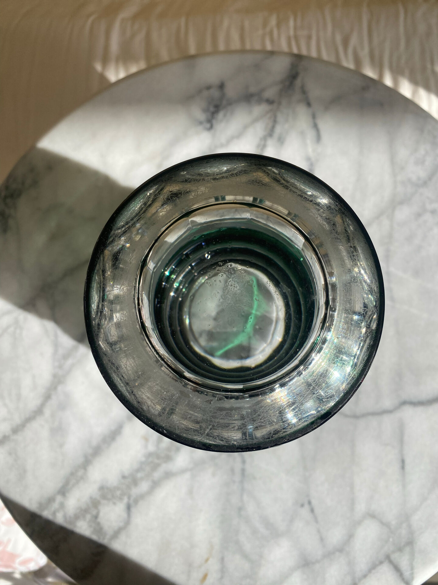 Cut crystal vase Val Saint Lambert 1950s