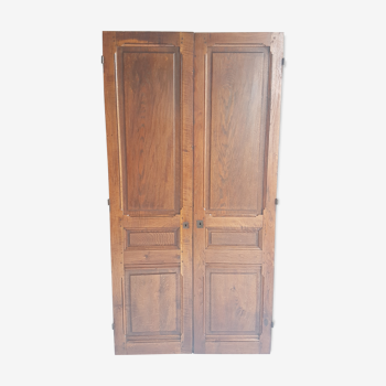 Portes d'armoire ancienne en chêne