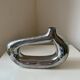 Vintage 1970s asymmetrical cast aluminum modernist soliflore vase