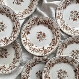 8 assiettes à dessert en terre de fer « Epine » Boch Freres Keramis (BFK)