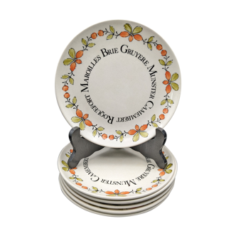 Set of 6 cheese plates Gien vintage ceramic Ma Cuisine