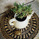 Théière en porcelaine jaune pâle