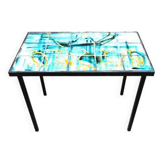 Ceramic tile coffee table from the 1950s