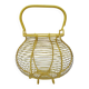 Old yellow painted metal egg basket