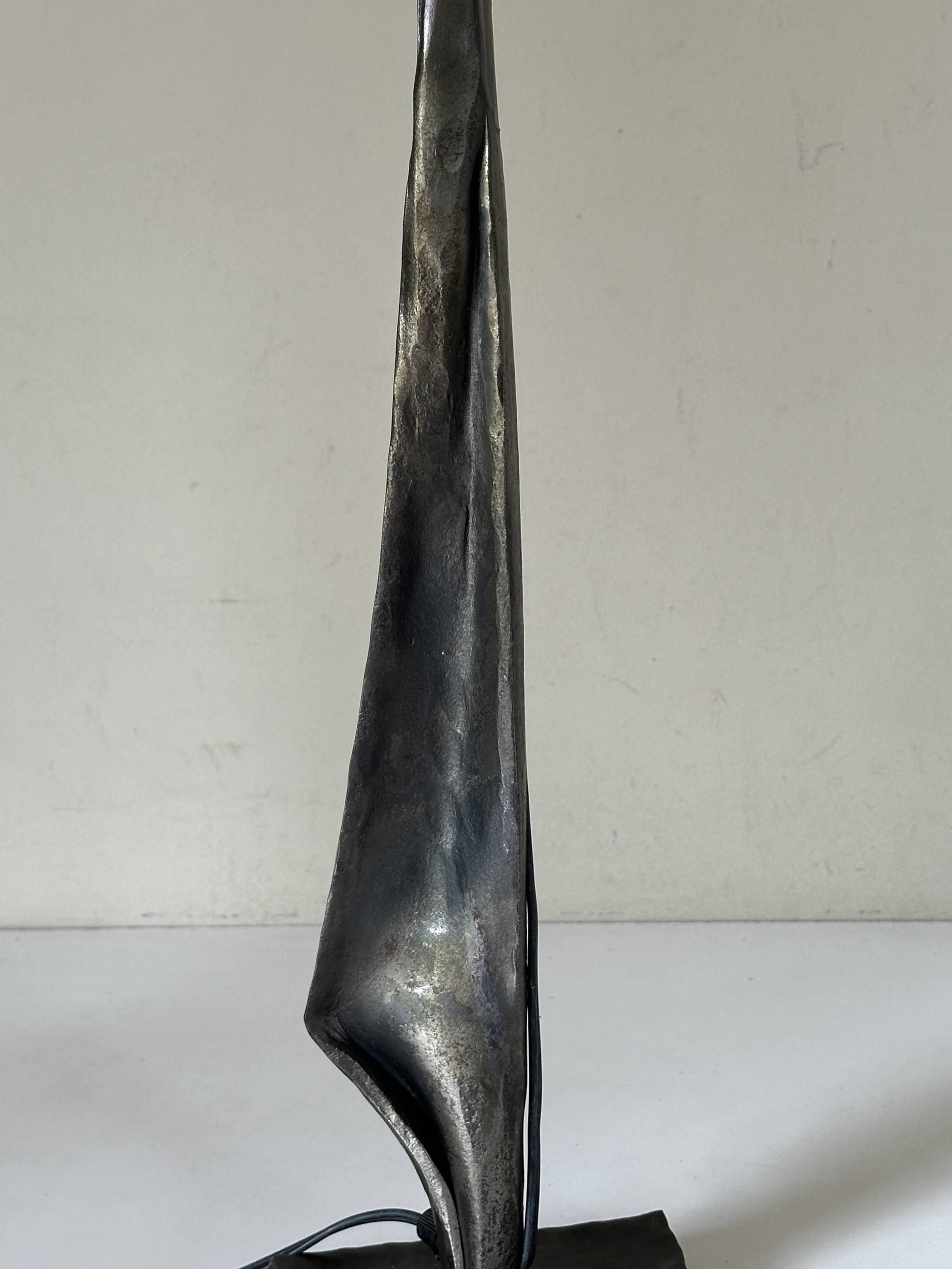 Vintage 60s metal brutalist lamp
