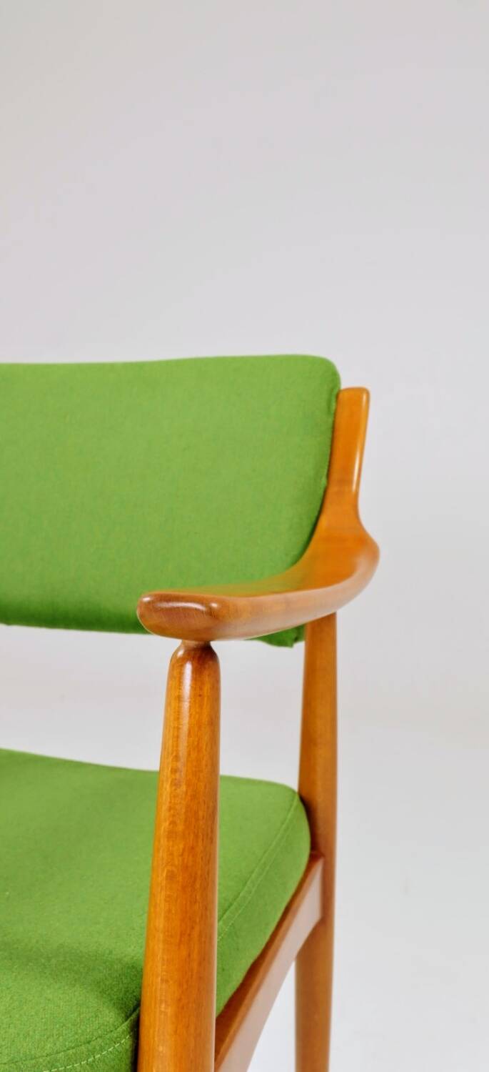 Vintage green wool office chair 1970