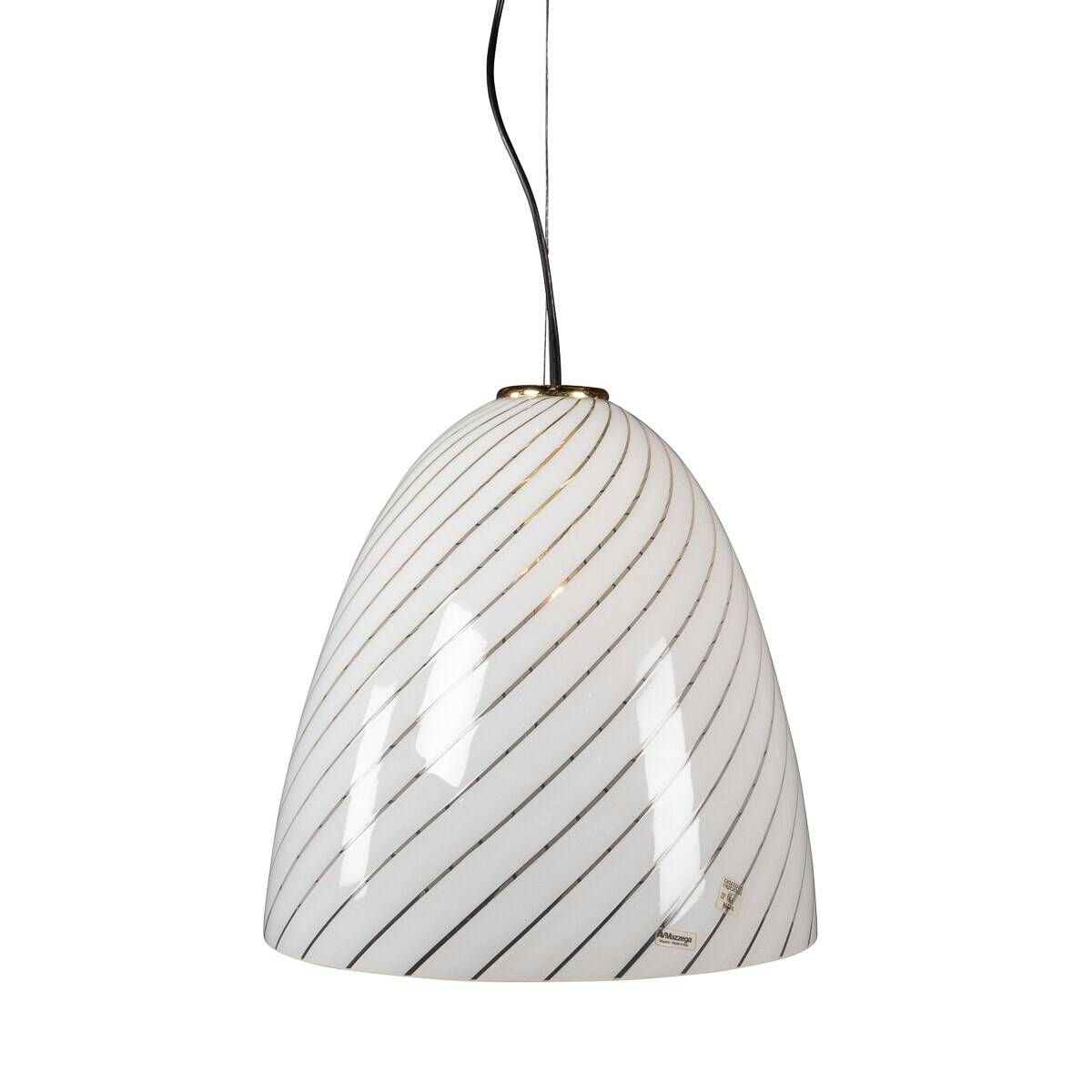 Mid 20thc italian murano glass swirl bowl pendant light by avmazzega c.1970