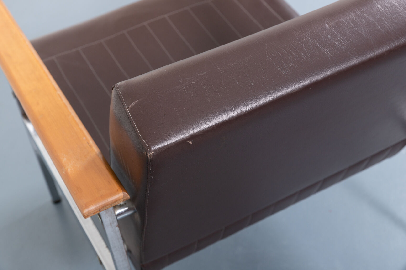 Pair of 1960s architectural armchairs