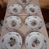 7 assiettes en porcelaine de Lunéville