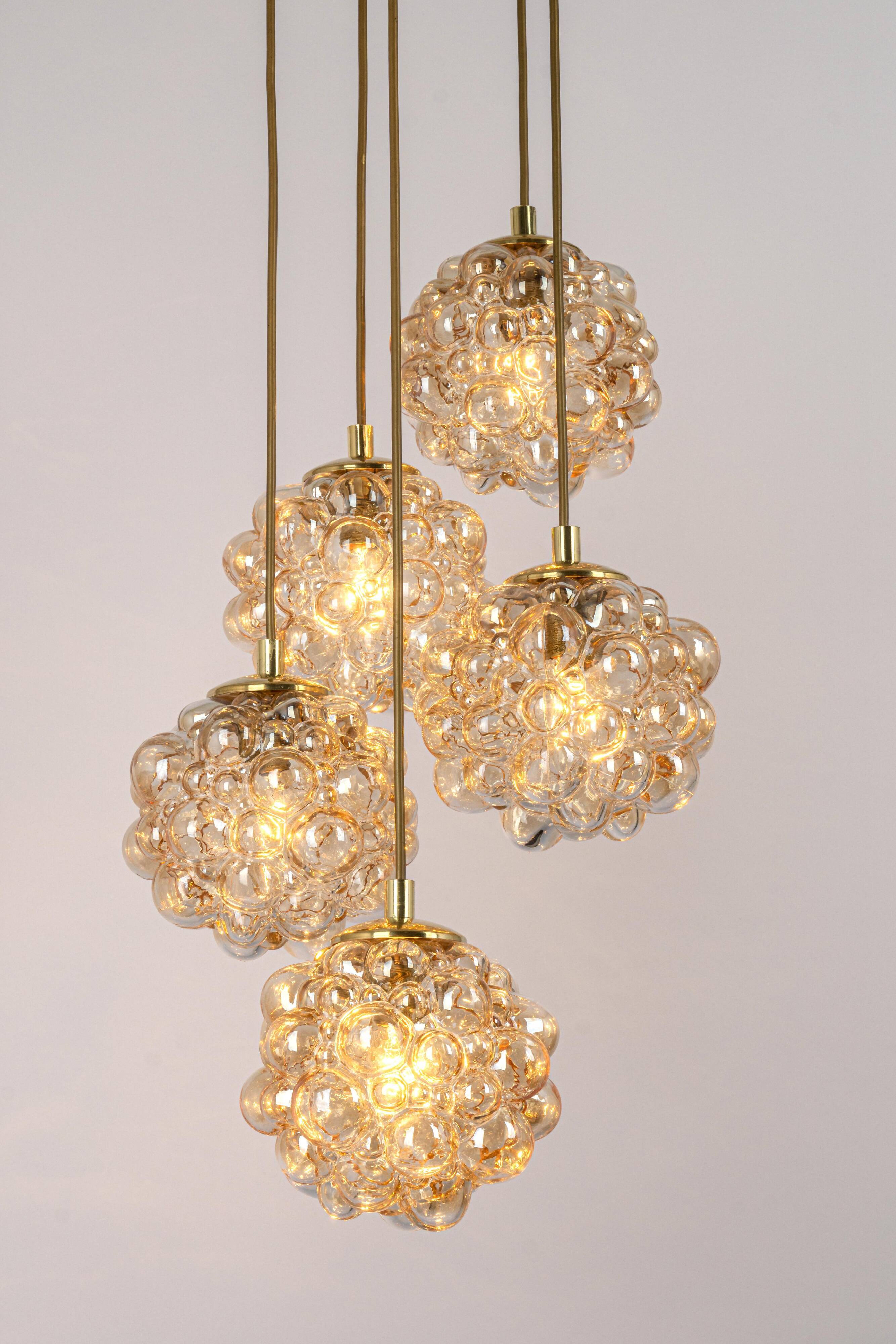 Grand cascading bubble glass chandelier Limburg, Germany, 1970s.