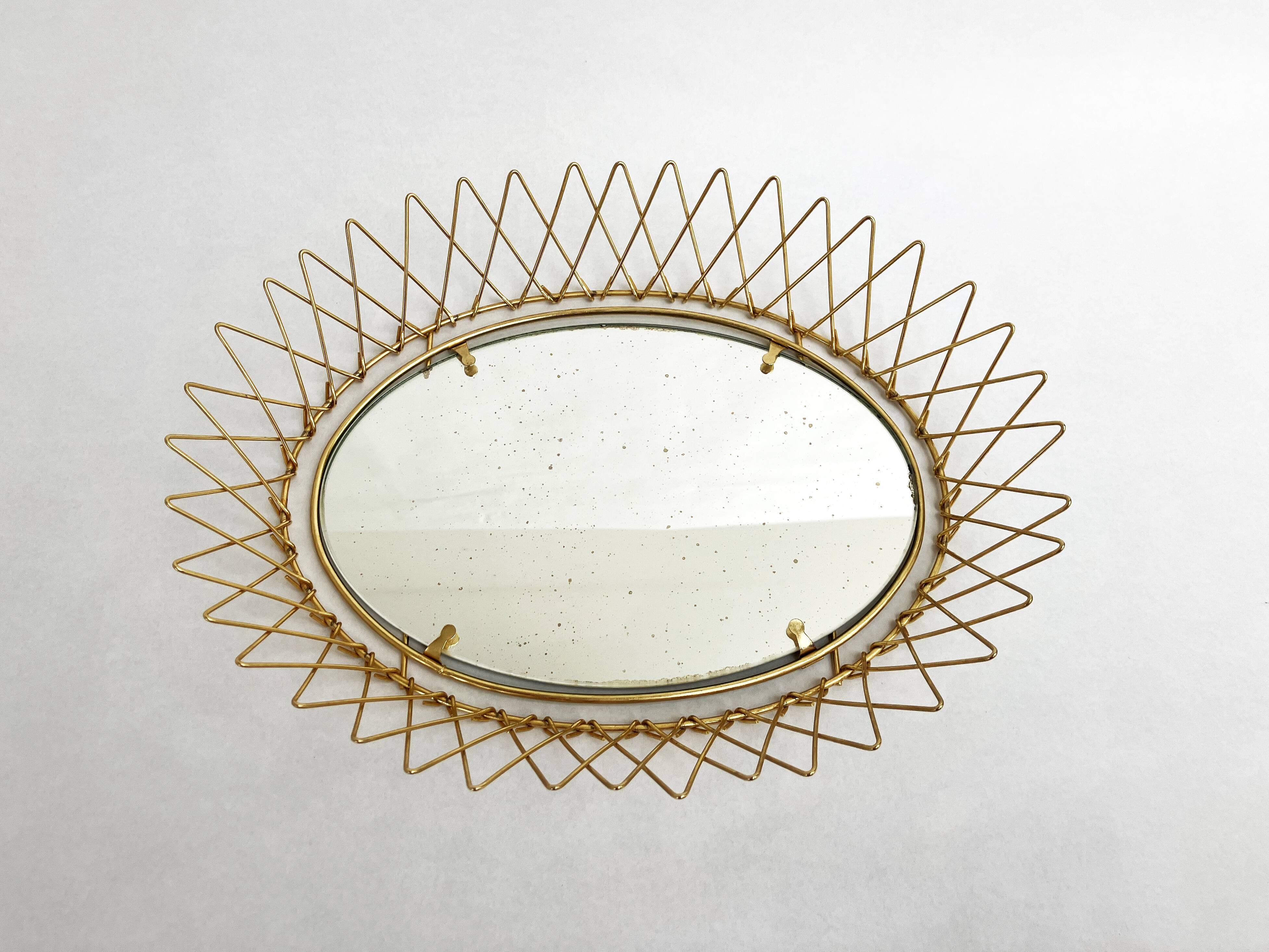 Erdecor Escaut retractable mirror tray • Gilded with fine gold • 1950