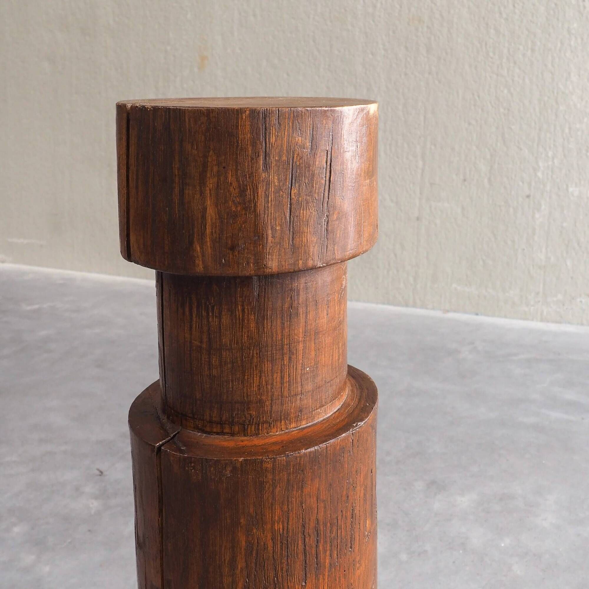 Sculptural solid wood pedestal