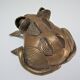 Sculptural frog brass vintage African art