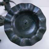 Pair of brutalist 60s metal chain candle holders