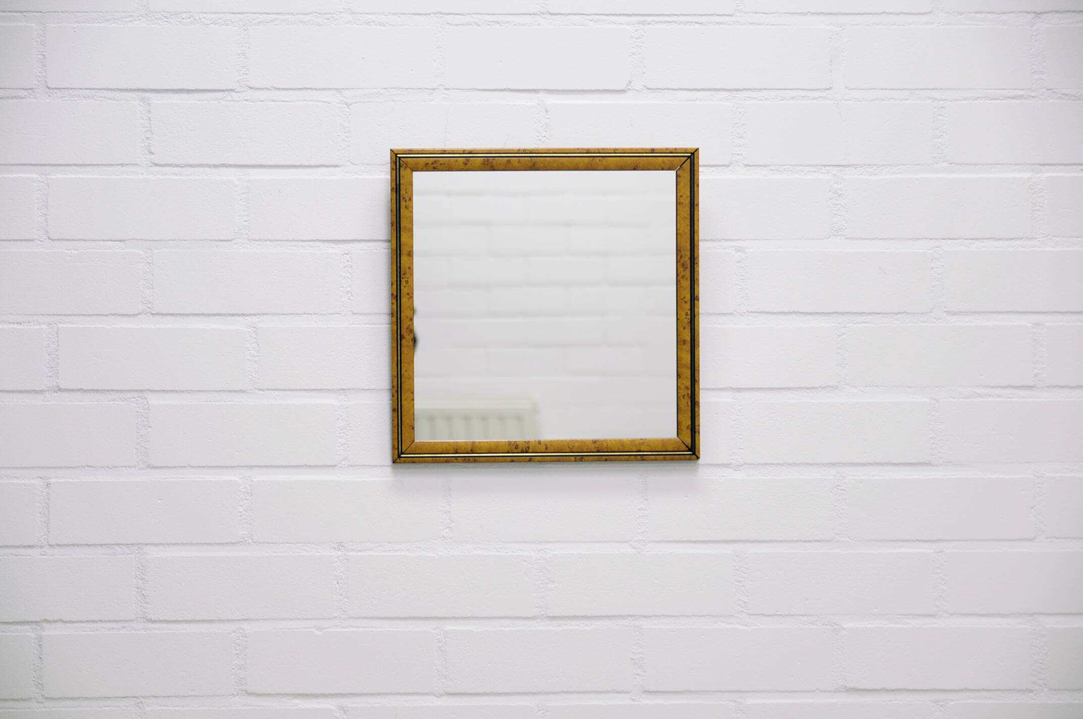 vintage ochre yellow with black square mirror