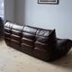 Togo 3-seater sofa in shiny brown leather