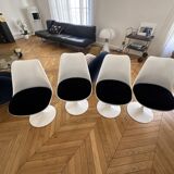Knoll tulip chair with black velvet cushion