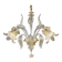 Luxury Italian Clear and Gold-Leaf Wall Sconce R With Flowers and Leaves Mu
