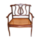 Banquette d'enfant en acajou massif dossier lyre assise cannée style Louis 15