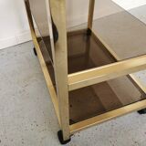 Serving table in brass and glass
