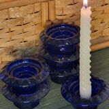 Navy blue candle holders