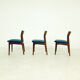 Set of 3 roseood "AWA"dining chairs, the Netherlands 1950's