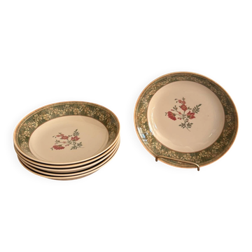 Lot of English earthenware deep plates by Johnson Brothers Ozark Flowers.