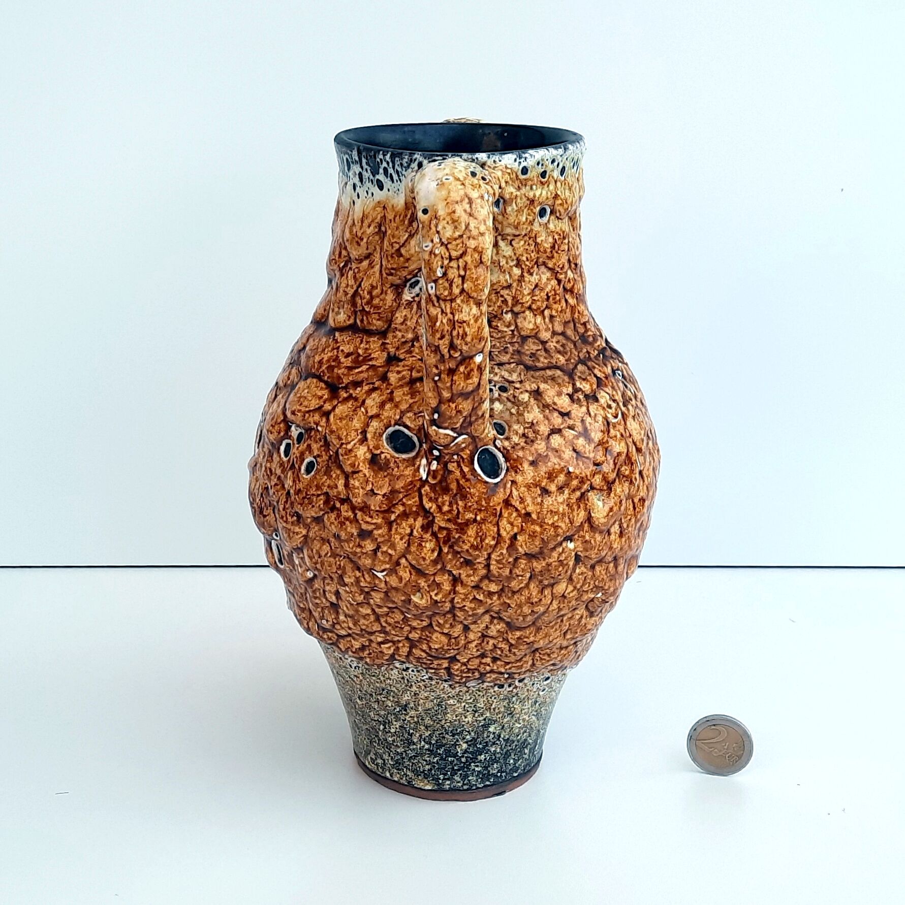 Ceramic vase enamels of the cyclops glaciers Annecy fat lava 1960